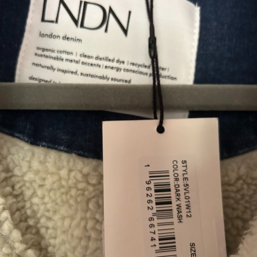 LNDN Denim Sherpa Lined Denim Trench Coat Style Jean Jacket - Size Medium (NWT) - Picture 6 of 6